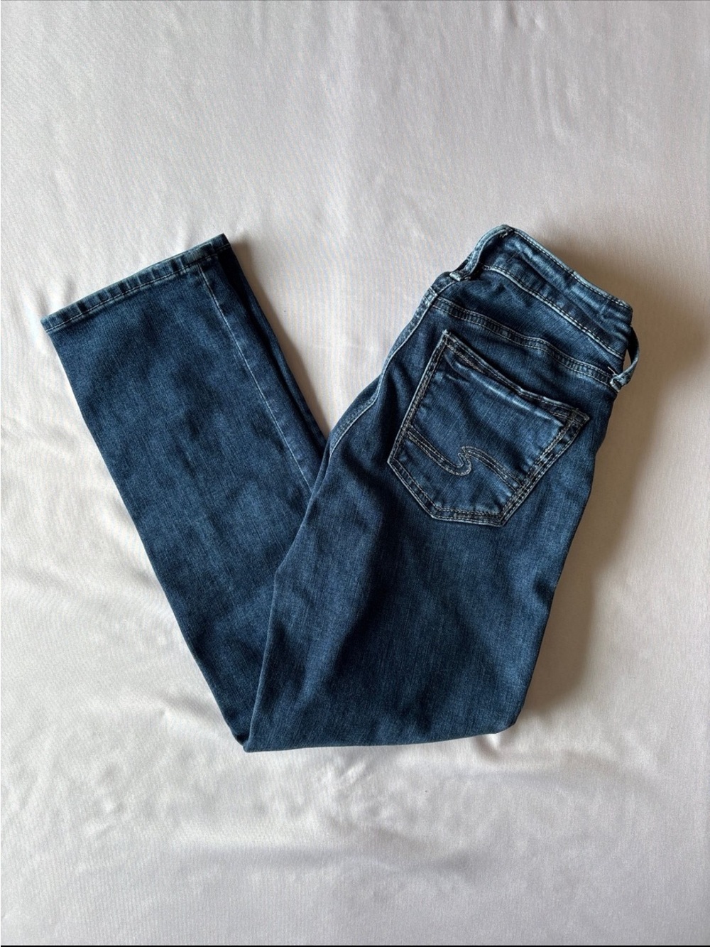 Silver Jeans Straight Leg Dark Blue Denim